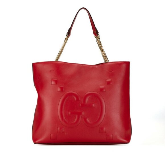GUCCI Red Leather Shoulder Bag - Picture 1 of 10